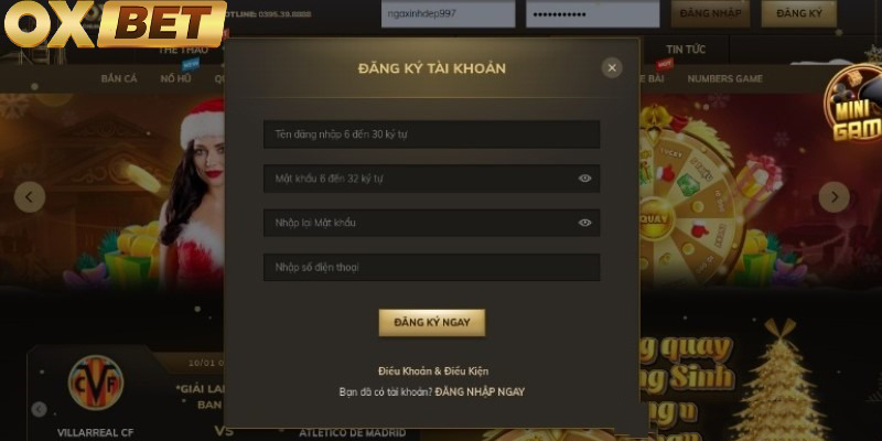 Hướng dẫn đăng ký tài khoản Oxbet